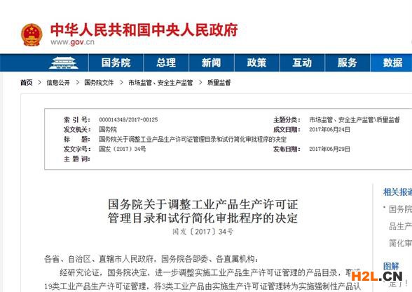 國務院對工業產品生產許可證管理決定圖片