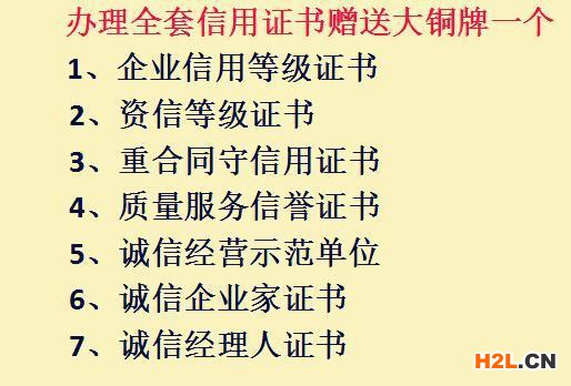 任城AAA信用等級證書辦理流程