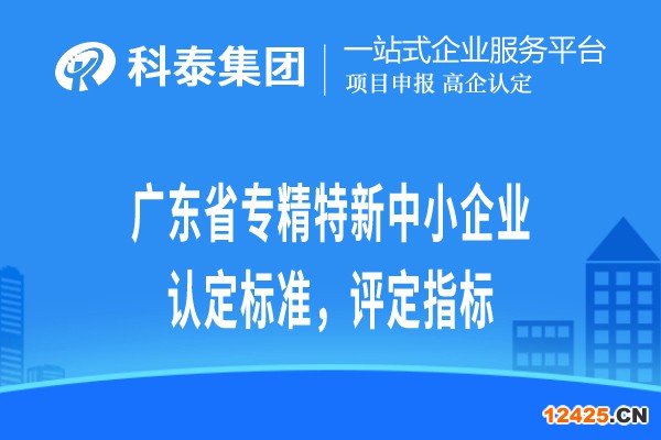 廣東省專精特新小巨人企業認定標準，評定指標