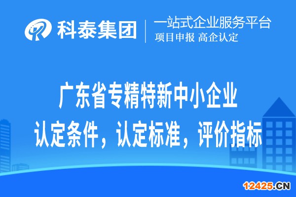 廣東省專精特新中小企業(yè)認(rèn)定條件，認(rèn)定標(biāo)準(zhǔn)，評(píng)價(jià)指標(biāo)