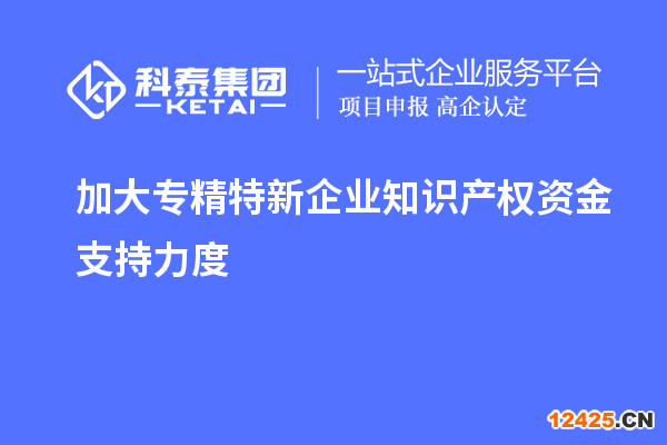加大專精特新企業知識產權資金支持力度