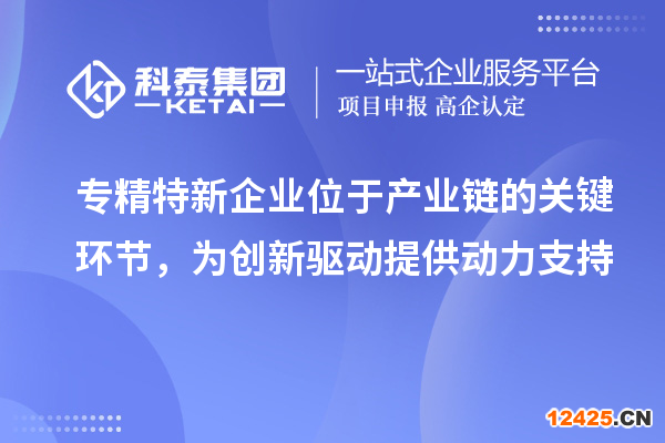 專精特新企業位于產業鏈的關鍵環節，為創新驅動提供動力支持