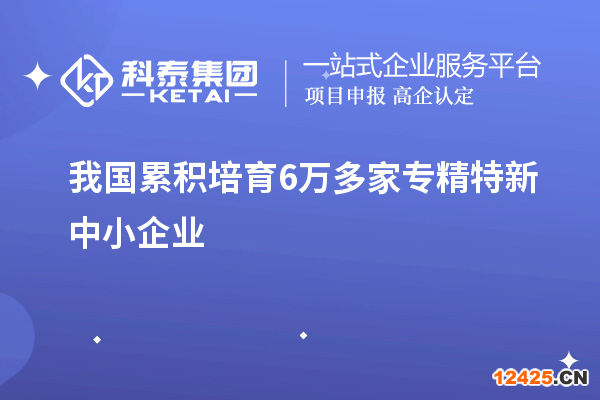 我國累積培育6萬多家專精特新中小企業