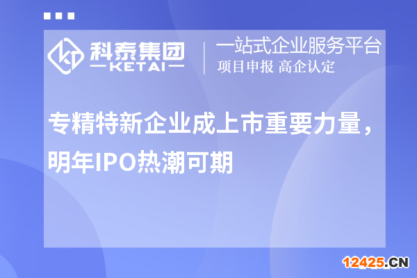 專精特新企業成上市重要力量，明年IPO熱潮可期
