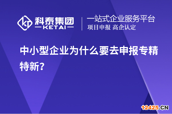 中小型企業為什么要去申報專精特新？
