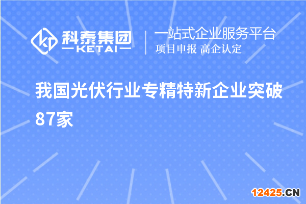 我國光伏行業專精特新企業突破87家