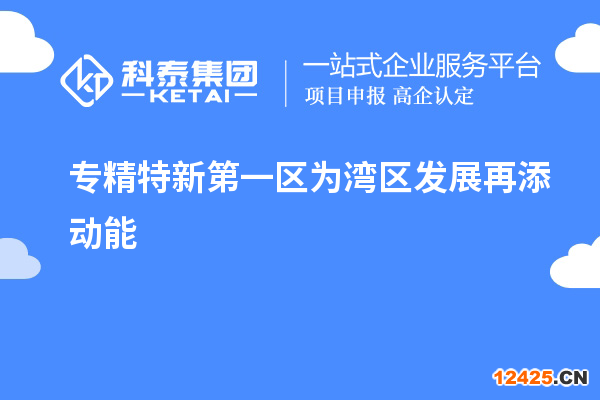 專精特新第一區為灣區發展再添動能