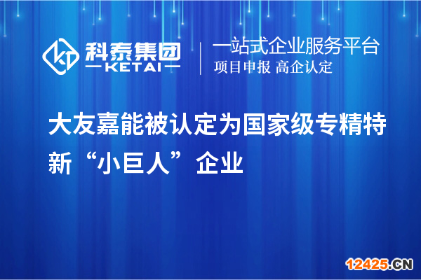 大友嘉能被認定為國家級專精特新“小巨人”企業