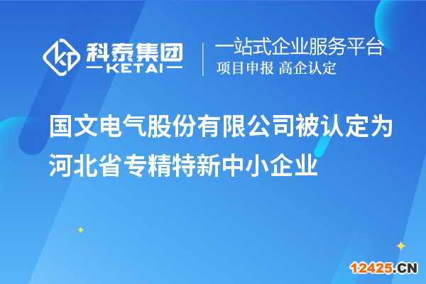 國(guó)文電氣股份有限公司被認(rèn)定為河北省專精特新中小企業(yè)