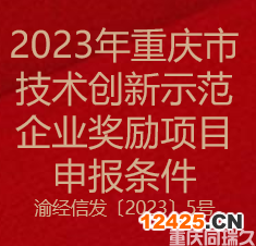 2023年重慶市技術創新示范企業獎勵項目申報條件(圖1)