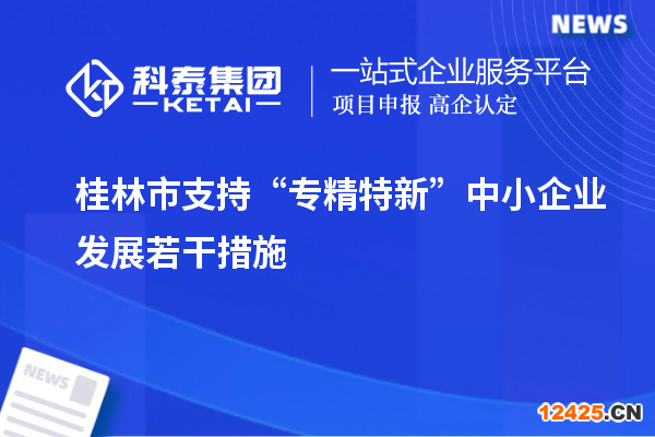桂林市支持“專精特新”中小企業發展若干措施