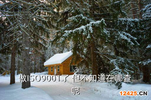 做ISO9001了 但不知道在哪查呢