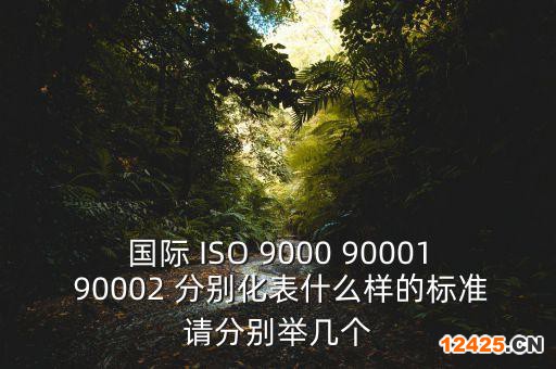 國際 ISO 9000 90001 90002 分別化表什么樣的標準請分別舉幾個