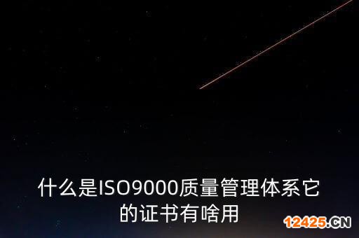 什么是ISO9000質量管理體系它的證書有啥用