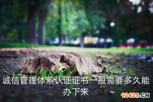 誠(chéng)信管理體系認(rèn)證證書(shū)一般需要多久能辦下來(lái)