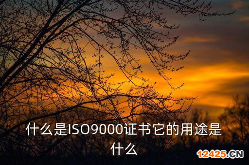 什么是ISO9000證書它的用途是什么
