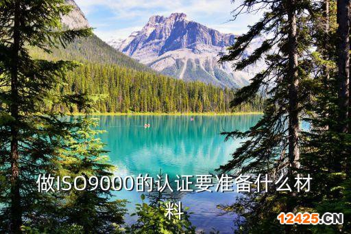 做ISO9000的認(rèn)證要準(zhǔn)備什么材料