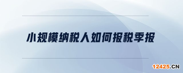 小規模納稅人如何報稅季報