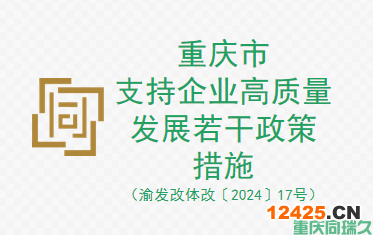 重慶市支持企業高質量發展若干政策措施（渝發改體改〔2024〕17號）(圖1)